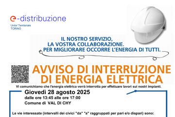 Altra interruzione energia elettrica  Val di Chy (Ex Comune di Lugnacco)